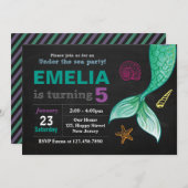 Mermaid Birthday Einladung (Vorne/Hinten)