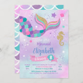 Mermaid Birthday Einladung (Vorne/Hinten)