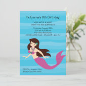 Mermaid Birthday Einladung (Stehend Vorderseite)