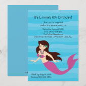 Mermaid Birthday Einladung (Vorne/Hinten)