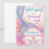 Mermaid Birthday Einladung (Vorne/Hinten)
