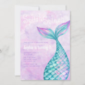 Mermaid Birthday Einladung (Vorderseite)