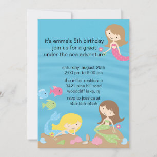 Mermaid Birthday Einladung