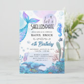 mermaid birthday einladung (Stehend Vorderseite)