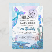 mermaid birthday einladung (Vorne/Hinten)