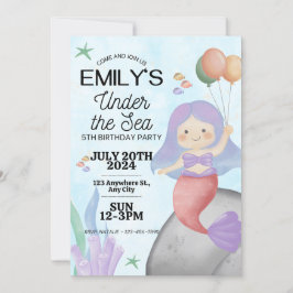 Mermaid Birthday Einladung