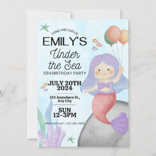 Mermaid Birthday Einladung