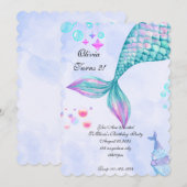 Mermaid Birthday Einladung (Vorne/Hinten)