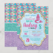 Mermaid Birthday Einladung (Vorne/Hinten)