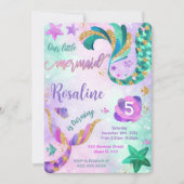 Mermaid Birthday Einladung (Vorderseite)