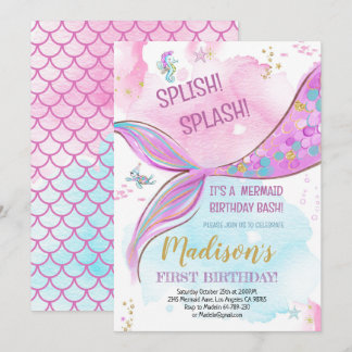 Mermaid Birthday Einladung