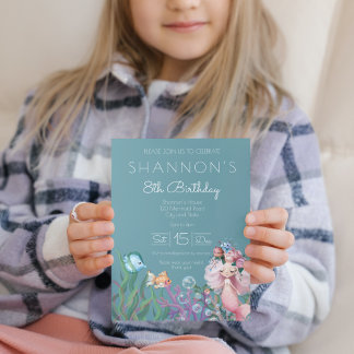 Mermaid Birthday Einladung