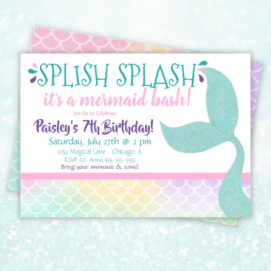 Mermaid Birthday Einladung