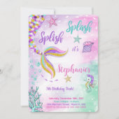 Mermaid Birthday Einladung (Vorderseite)