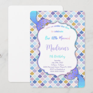 Mermaid Birthday Einladung