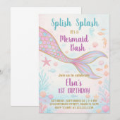 Mermaid Birthday Einladung (Vorne/Hinten)