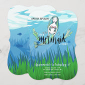 Mermaid Birthday Einladung (Vorne/Hinten)