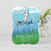 Mermaid Birthday Einladung (Stehend Vorderseite)