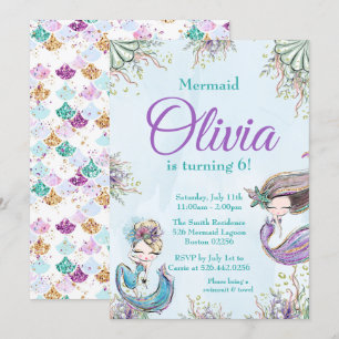 Mermaid Birthday Einladung