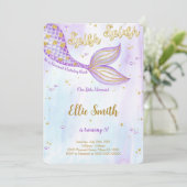 Mermaid Birthday Einladung (Stehend Vorderseite)