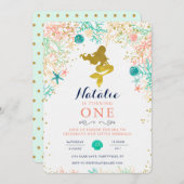 Mermaid Birthday Einladung (Vorne/Hinten)