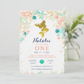 Mermaid Birthday Einladung (Stehend Vorderseite)