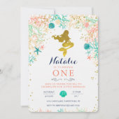 Mermaid Birthday Einladung (Vorderseite)