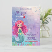 Mermaid Birthday Einladung für Kinder (Stehend Vorderseite)