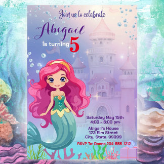 Mermaid Birthday Einladung für Kinder
