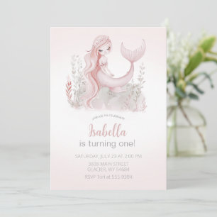 Mermaid Birthday Einladung in Rosa