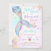 Mermaid Birthday Einladung Mermaid Bash Untersee (Vorderseite)