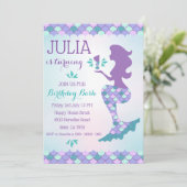Mermaid Birthday Einladung Mermaid Nummer 1 (Stehend Vorderseite)