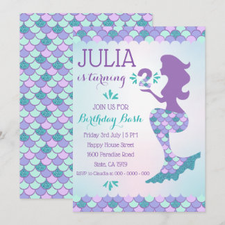 Mermaid Birthday Einladung Mermaid Nummer 2