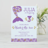 Mermaid Birthday Einladung Mermaid Nummer 3 (Stehend Vorderseite)