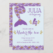 Mermaid Birthday Einladung Mermaid Nummer 4 (Vorne/Hinten)