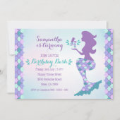 Mermaid Birthday Einladung Mermaid Nummer 4 (Vorderseite)