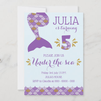Mermaid Birthday Einladung Mermaid Nummer 5