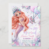 Mermaid Birthday Einladung Mermaid Party einladen (Vorderseite)