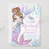Mermaid Birthday Einladung Mermaid Party einladen (Vorderseite)