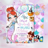 Mermaid Birthday Einladung Mermaid und Pirates