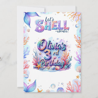 Mermaid Birthday Einladung Personalisiert Name Age