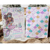 Mermaid Birthday Einladung Unicorn Black Mermaid