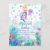 Mermaid Birthday Einladung unter dem Party (Vorderseite)