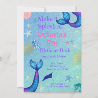 Mermaid Birthday Einladung | Unter dem Party