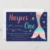 Mermaid Birthday Einladung | Unterseegebiet (Vorderseite)