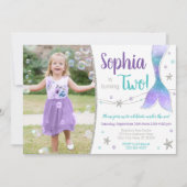 Mermaid Birthday Einladung | Unterseegebiet (Vorderseite)