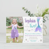 Mermaid Birthday Einladung | Unterseegebiet (Stehend Vorderseite)