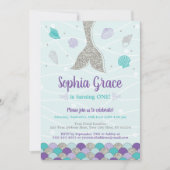 Mermaid Birthday Einladung | Unterseegebiet (Vorderseite)