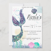 Mermaid Birthday Einladung Vorlage (Rückseite)