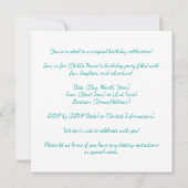 Mermaid Birthday Einladungen (Rückseite)